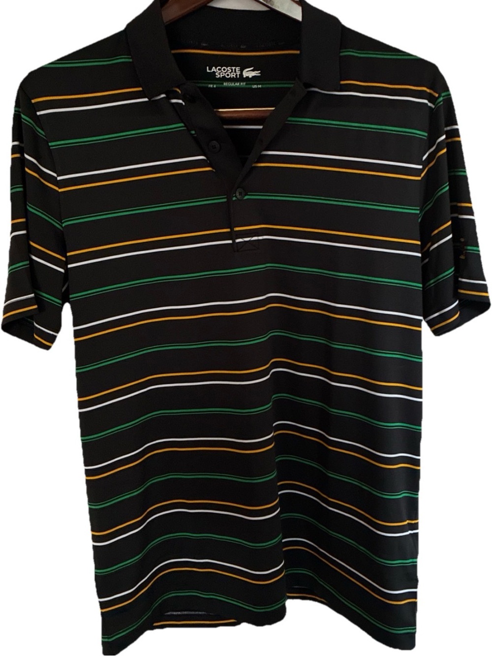 Lacoste Sport-Men’s Presidents Cup Sz M Striped Ultra-Dry Jersey Golf Polo EUC